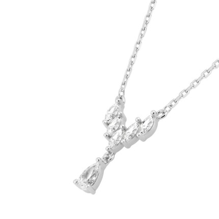 Collar geométrico de plata y circonitas