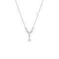 Collar geométrico de plata y circonitas