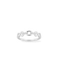 Anillo en plata, con circonitas en motivos de infinito