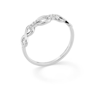 Anel em prata, com zircónias em motivos infinitos