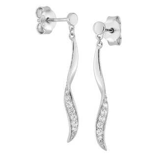 Brincos de gota em prata com zircónias