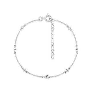 Pulsera geométrica de plata con circonitas