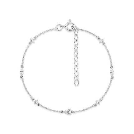 Pulseira geométrica em prata com zircónias