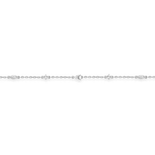Pulsera geométrica de plata con circonitas