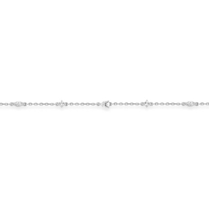 Pulseira geométrica em prata com zircónias
