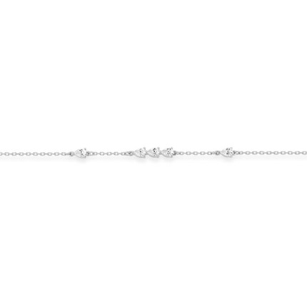 Pulseira em prata e zircónias em formato de pera