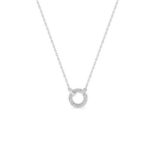 Collar de plata con motivo circular y circonitas