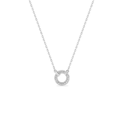 Collar de plata con motivo circular y circonitas