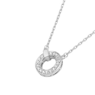 Collar de plata con motivo circular y circonitas