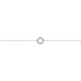 Pulseira em prata, motivo circular e zircónias
