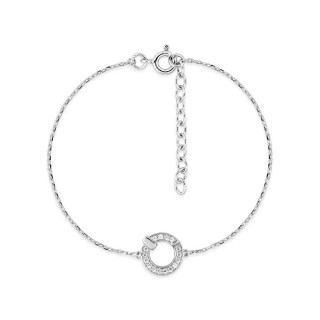 Pulseira em prata, motivo circular e zircónias