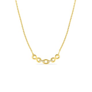 Colar infinito banhado a ouro com zircónias cúbicas