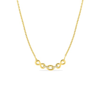 Colar infinito banhado a ouro com zircónias cúbicas