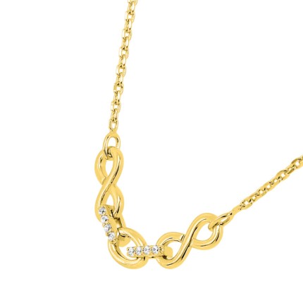 Colar infinito banhado a ouro com zircónias cúbicas