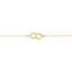 Pulsera bañada en oro con circonitas y anillos entrelazados