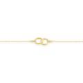 Pulseira banhada a ouro com zircónias e anéis entrelaçados