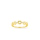 Anillo bañado en oro con circonitas y motivos de infinito