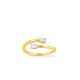 Anillo bañado en oro con circonita en forma de pera