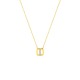 Collar de oro amarillo 9K, motivo cuadrado y circonitas