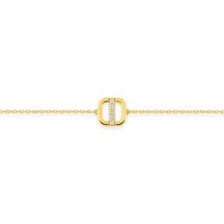 Pulseira em ouro 9K com zircónias alinhadas