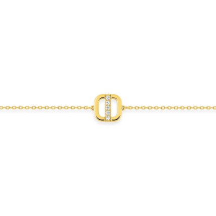 Pulseira em ouro 9K com zircónias alinhadas