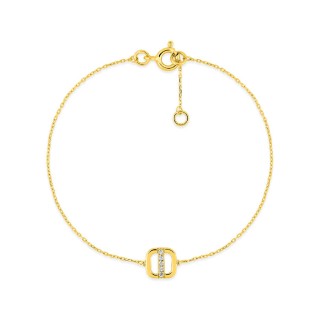 Pulsera de oro 9K con circonitas alineados