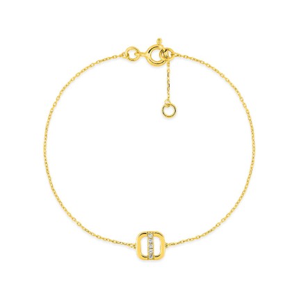 Pulseira em ouro 9K com zircónias alinhadas
