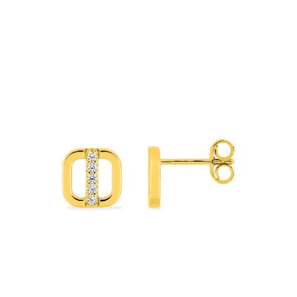 Pendientes de oro amarillo 9K con circonitas
