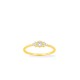 Anillo de oro amarillo 18K adornado con un circonita central acompañado