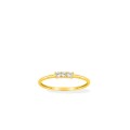 Anel de ouro amarelo 18k com zircónias engastados em garra