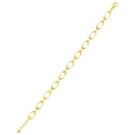 Pulseira em ouro amarelo 9K argolas fileira