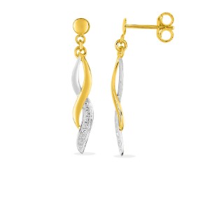 Pendientes de oro amarillo 9K en formato de 8 con diamante