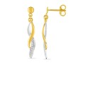 Brincos em ouro amarelo 9K em formato 8 com diamante