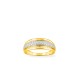 Anel em ouro bicolor 9K banda de diamante 0.02CT