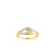 Anel em ouro bicolor 9K entrelaçado diamante 0.001CT