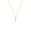 Colar em ouro amarelo 9K com barra e zircónias