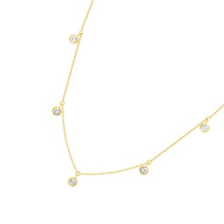 Collar de oro amarillo 9K y circonitas