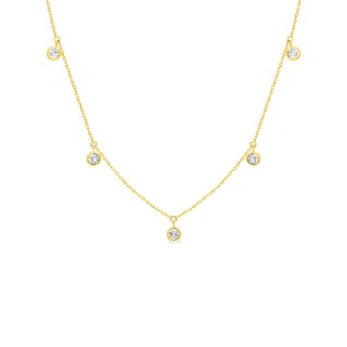 Colar em ouro amarelo 9K e zircónias