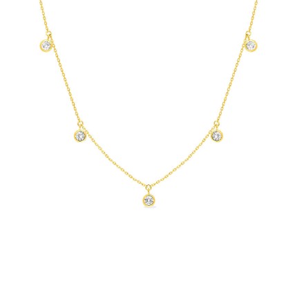 Colar em ouro amarelo 9K e zircónias