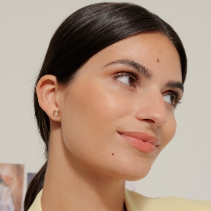 Pendientes de oro amarillo 9K con circonitas