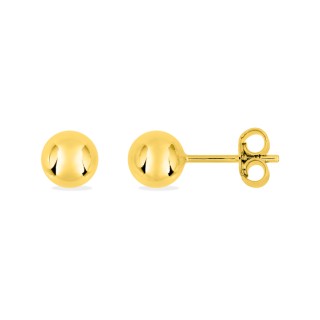 Pendientes bañados en oro con bola de 6MM