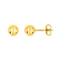 Pendientes bañados en oro con bola de 6MM