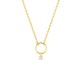 Colar de fantasia circular em ouro amarelo 18K com diamante de 0,01 ct