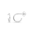 Brincos meia-argola 10 mm ouro branco 18K fio 1,2 mm
