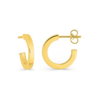 Pendientes aros pequeños 9 mm, de oro amarillo 9K y 2 mm de hilo cuadrado