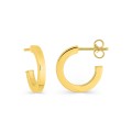 Brincos meia-argola 9 mm ouro amarelo 9K fio quadrado 2 mm