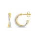 Pendientes aros pequeños bicolor 10 mm de oro amarillo 9K y rodio