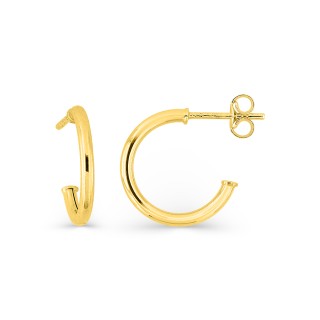 Pendientes aros pequeños 14 mm de oro amarillo 9K y 1,6 mm de hilo