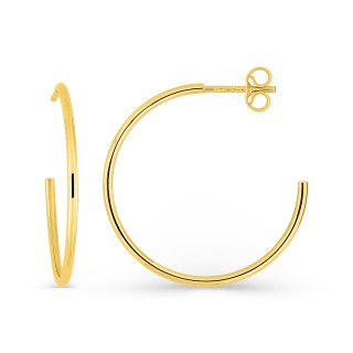 Pendientes aros pequeños 24 mm de oro amarillo 9K y 1,2 mm de hilo