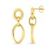 Brincos pendentes em ouro amarelo 9K em formato de anel com corrente elegante